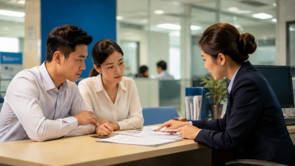 Cảnh tư vấn đáo hạn khoản vay tại ngân hàng Việt Nam